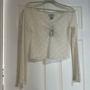 Pretty lace top (off-white/light cream)